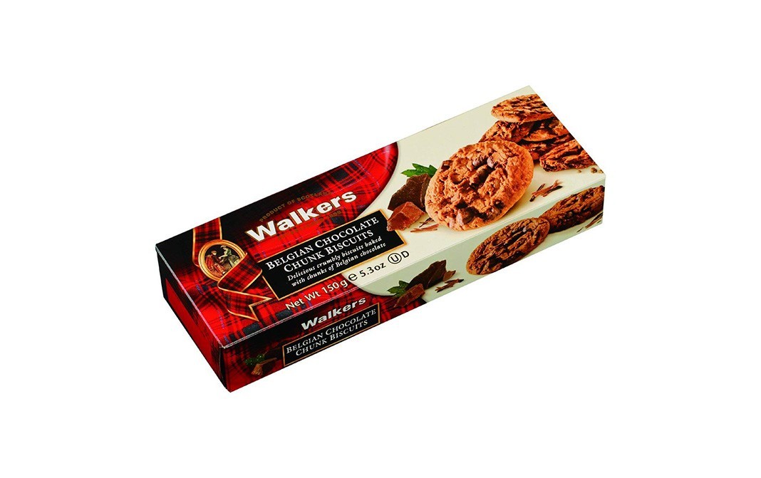 Walker's Belgian Chocolate Chunk Biscuits   Box  150 grams